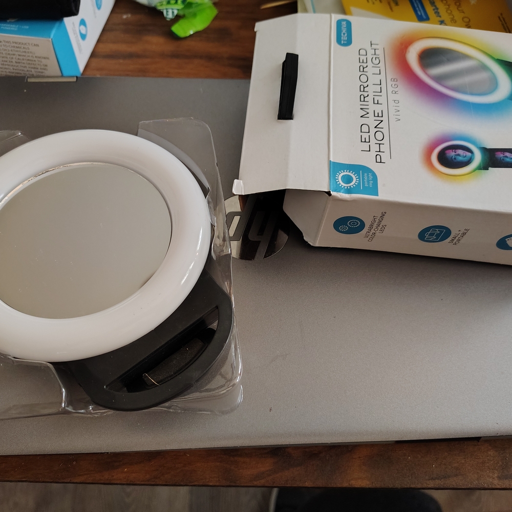 LED Mirrored Phone Light